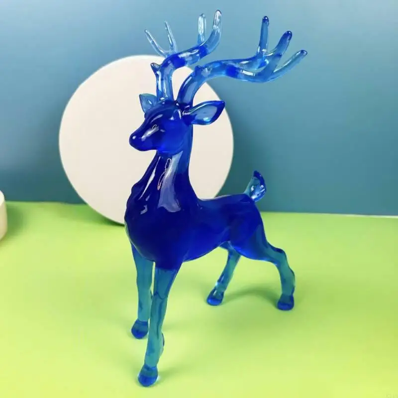 Kx4b Resin Mini Deer Desk Estetika Deer Patung untuk Ruang Tamu, Kantor,