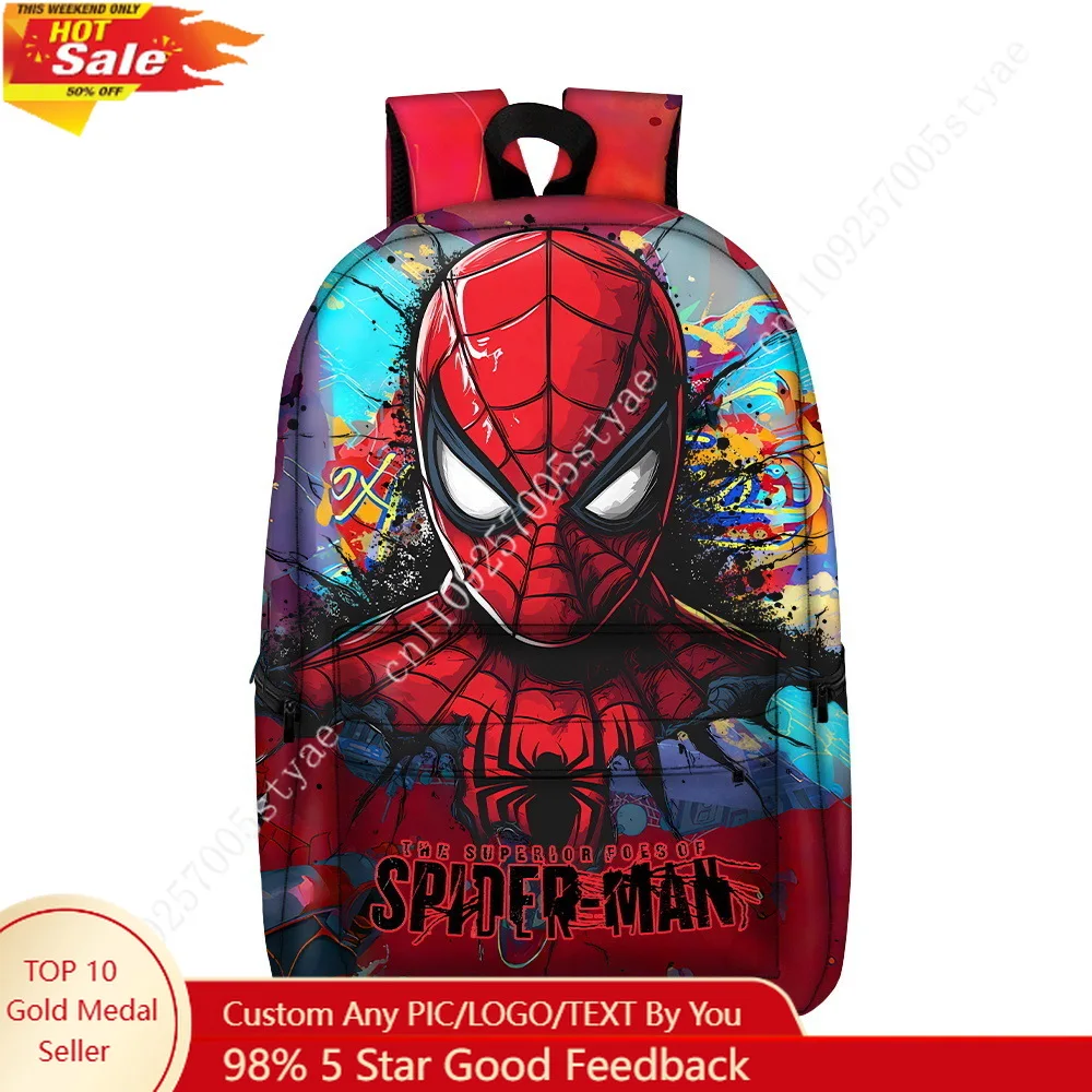 

17in Spider-Man Bookbag Marvel Backpack Shoulder Backpacks 3D Printed Bags Daily Packs Travel Bag