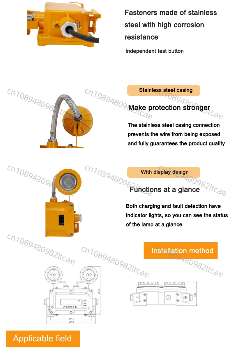 Chemical Industry Ip66 Explosive Proof Emergency, Led Double-headed Emergency Explosion-proof Exit Light Emergency Light