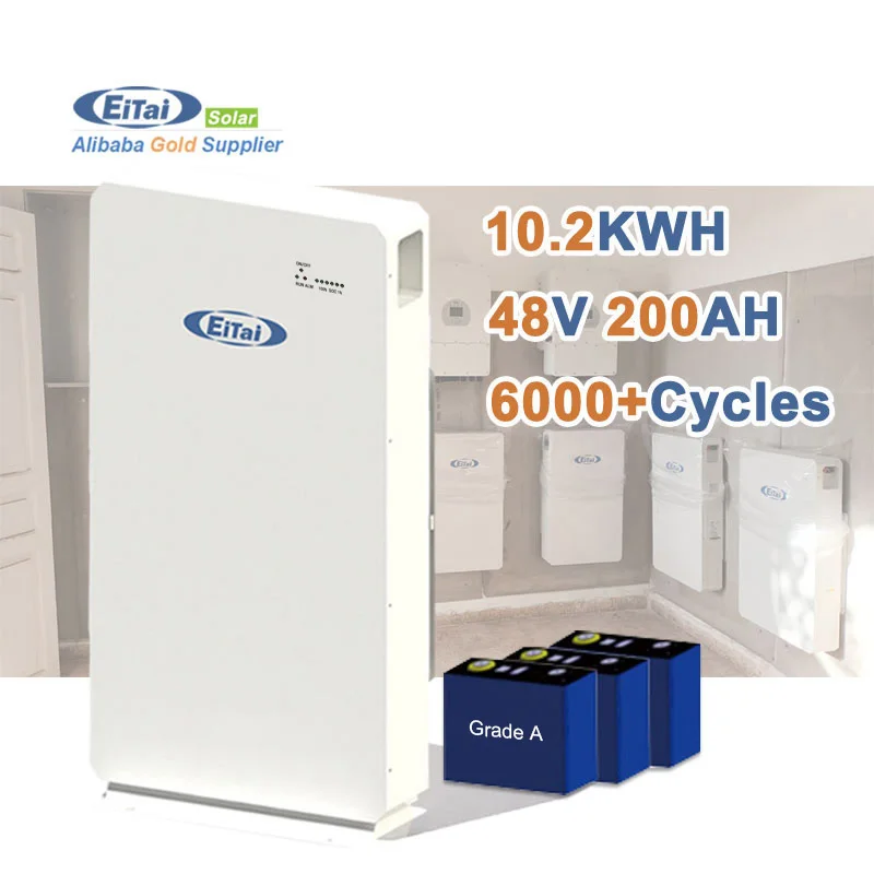 

EITAI 3.2v Lifepo4 Battery 200ah 100ah Deep Cycle BMS Home Power Wall 20 Kw 10kwh 5kwh Lithium Battery 48 Volt