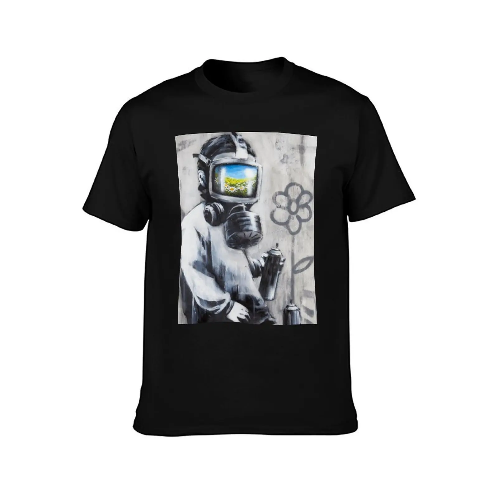 Banksy Gas Mask Boy Art Men T Shirt t shirts for man graphic tees