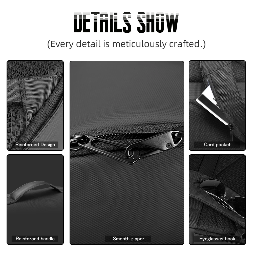 Heroic Knight Business Men's Backpack Stylish 17.3 Inch Laptop Backpack For Work Waterproof Man Schoolbag Weekend Travel Daypack