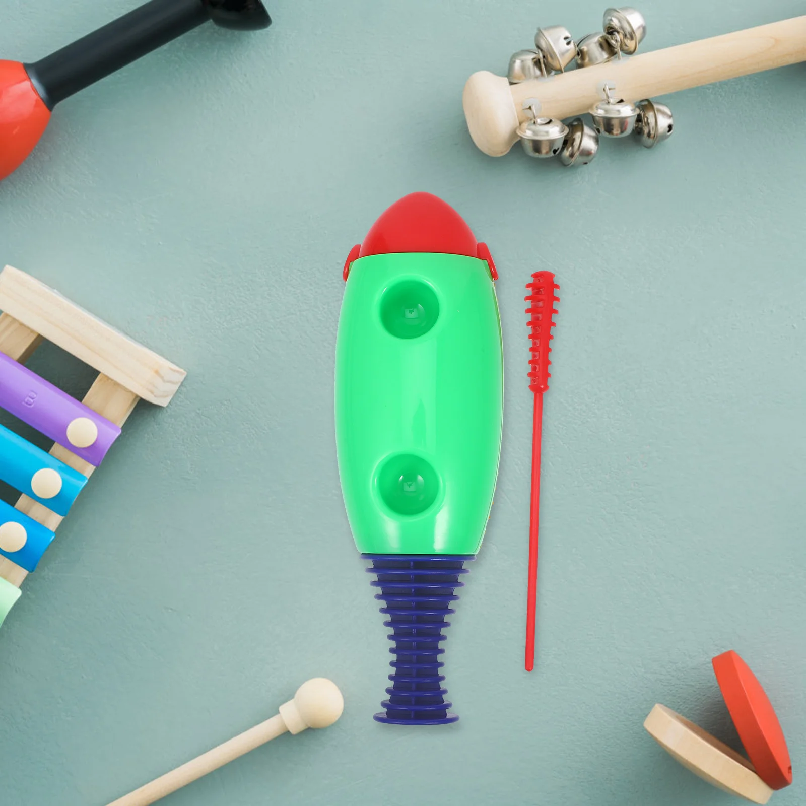 1 set di strumenti musicali a percussione Guiro in plastica ABS per bambini migliorano la capacità pratica e il potenziale musicale Guiro in plastica