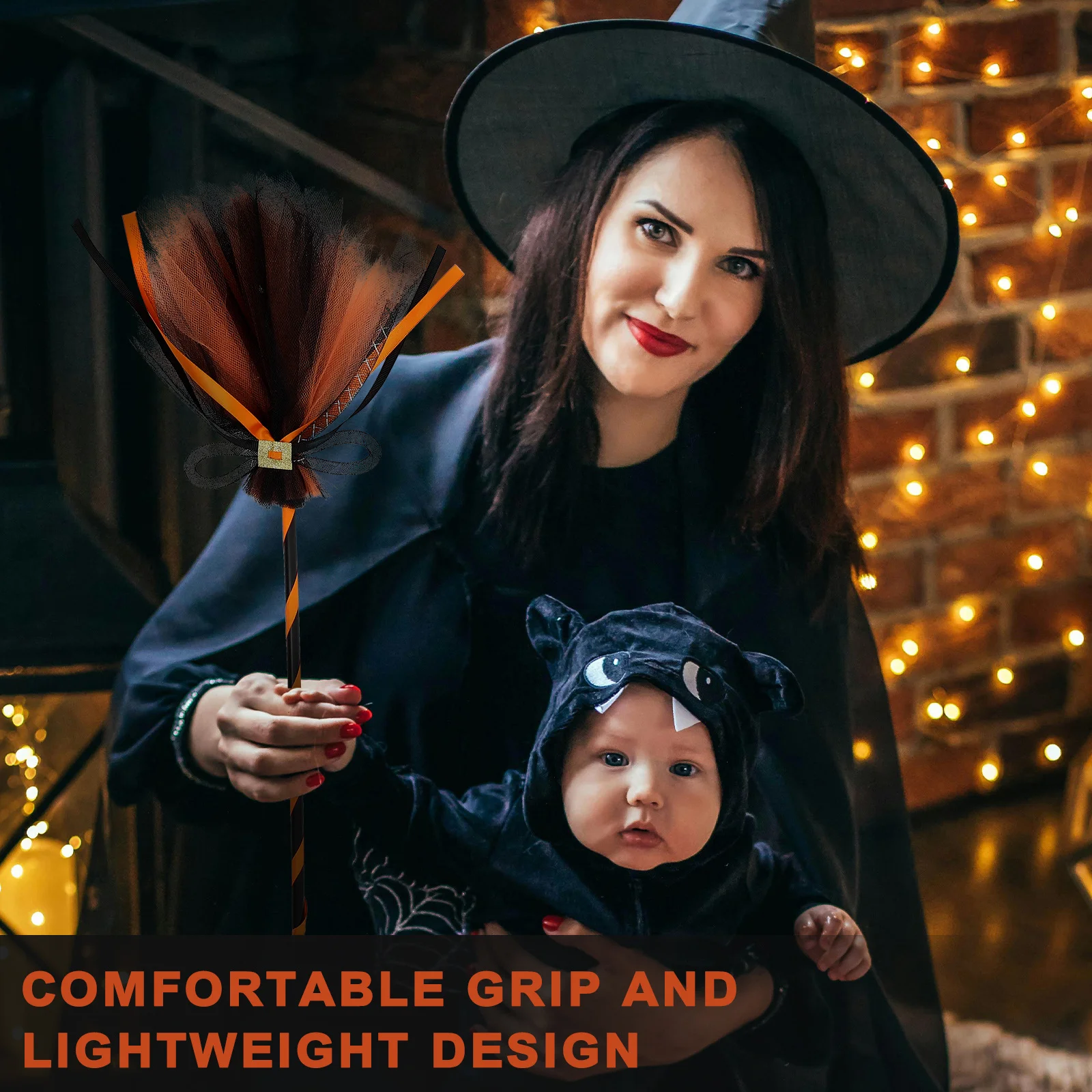 

Witch Broom Halloween Besom Prop Lightweight Comfortable Grip For Cosplay Party Decor Home Ornament Broom Models