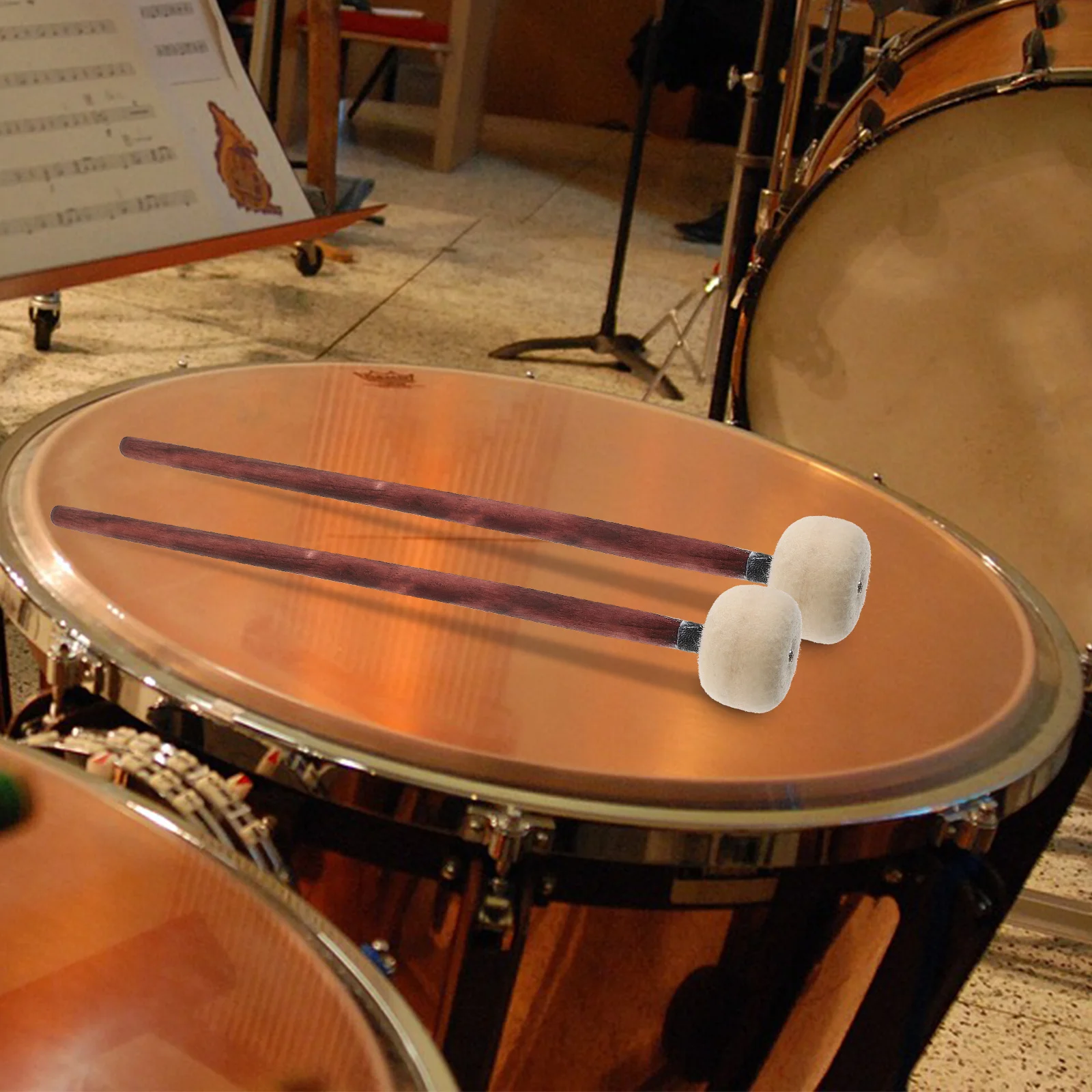 

2Pcs Bass Drum Mallet Sturdy Wood Handle Soft Felt Head Drumsticks Ideal for Beginners and Experts Drum Mallet