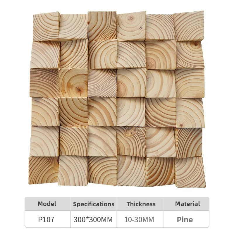 Mosaic Wood Wall Art, Quadratic Residue Acoustic Diffuser, Adhesive Wallpaper for Wall, Home Studio Sound Treatment