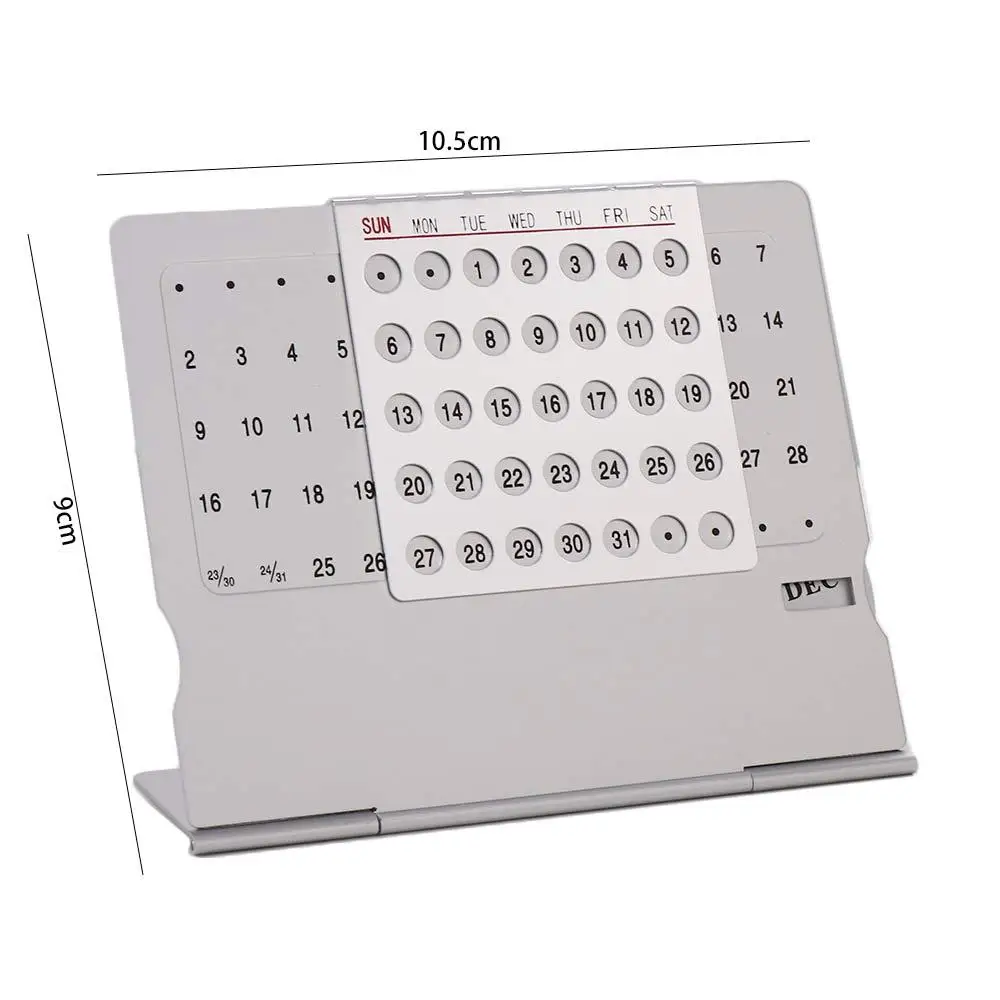 Super Unique Silver For Home English Desk Decor Office Supplies Metal Calendar 100 Years Calendar Calendar Perpetual Calendar