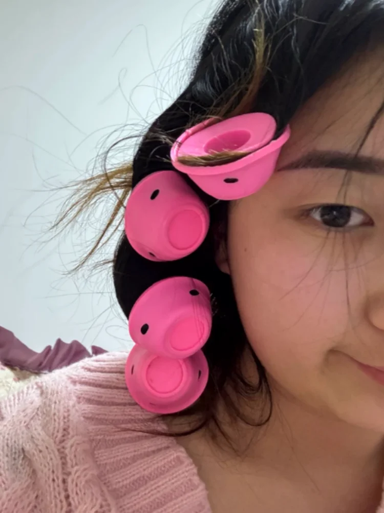 5Pcs Soft Rubbers Hair Curler Silicone Heatless Hairs Rollers Clips No Hurt Hair Rollers Hairdressing DIY Hairs Styling Tool L/S