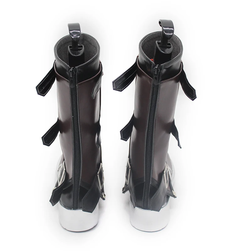 LOL Arcane Temporada 2 Jinx Cosplay Zapatos de disfraz Botas de piel sintética hechas a mano marrones