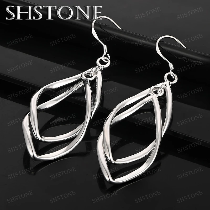 

Fine 925 Sterling Silver Drop Earring For Woman Romantic Charm Wedding Party Birthday Fashion Jewelry Exquisite Accessories