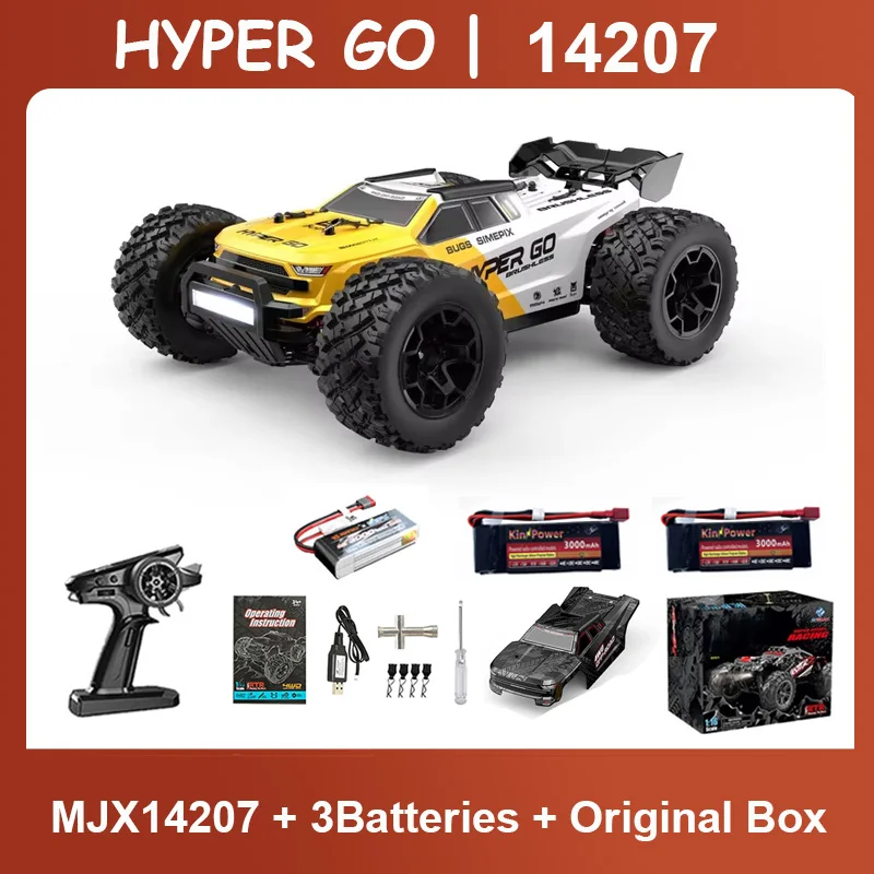 HYPER GO MJX 14207 14208 1/14 RC auto 41-53 km/u borstelloze 2.4G afstandsbediening 4WD off-road hoge snelheid RC auto vrachtwagen hobby speelgoed