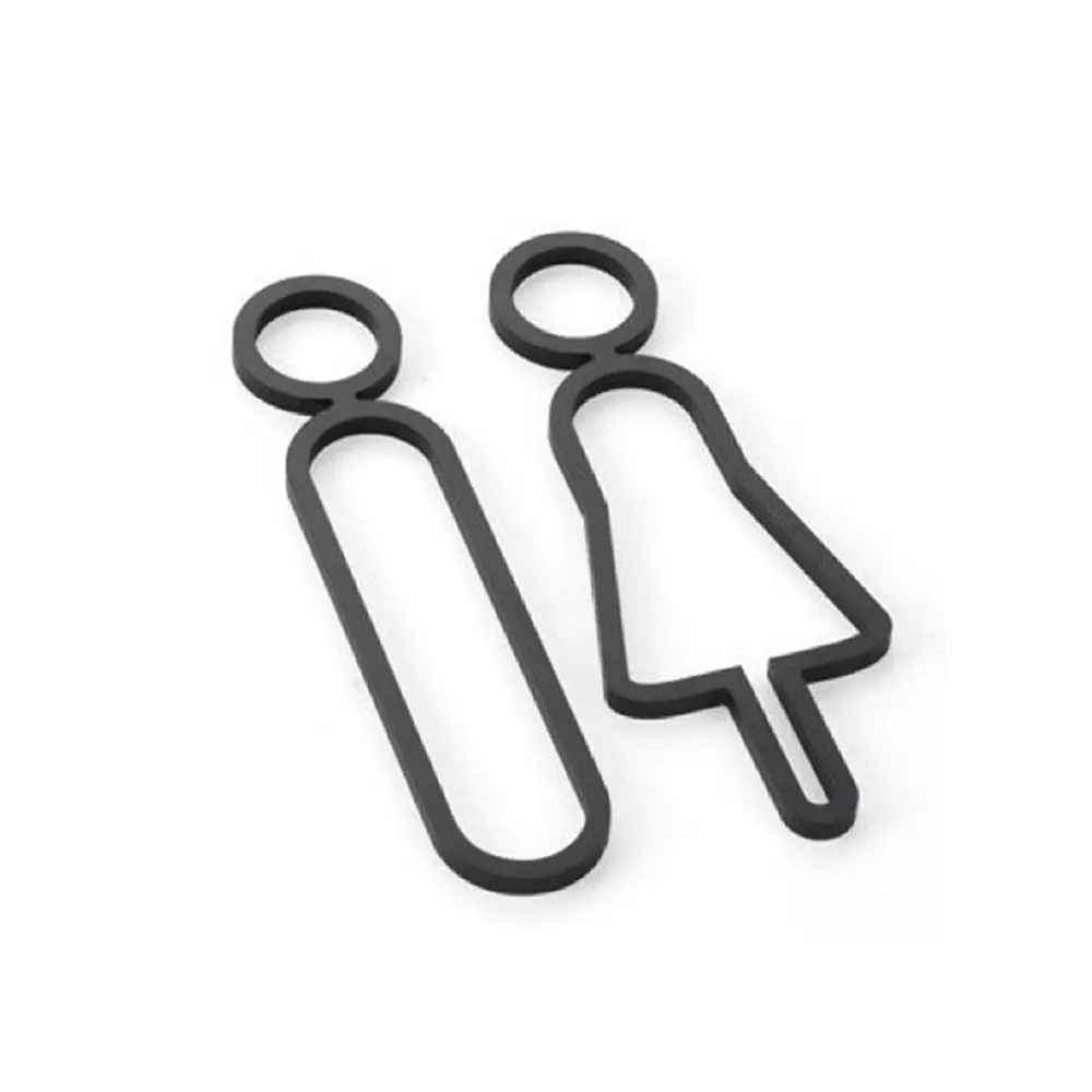 

Акриловые мужские и женские туалетные знаки, черное золото, съемный держатель для туалета, вывеска, сделай сам, табличка для туалета, торговый центр