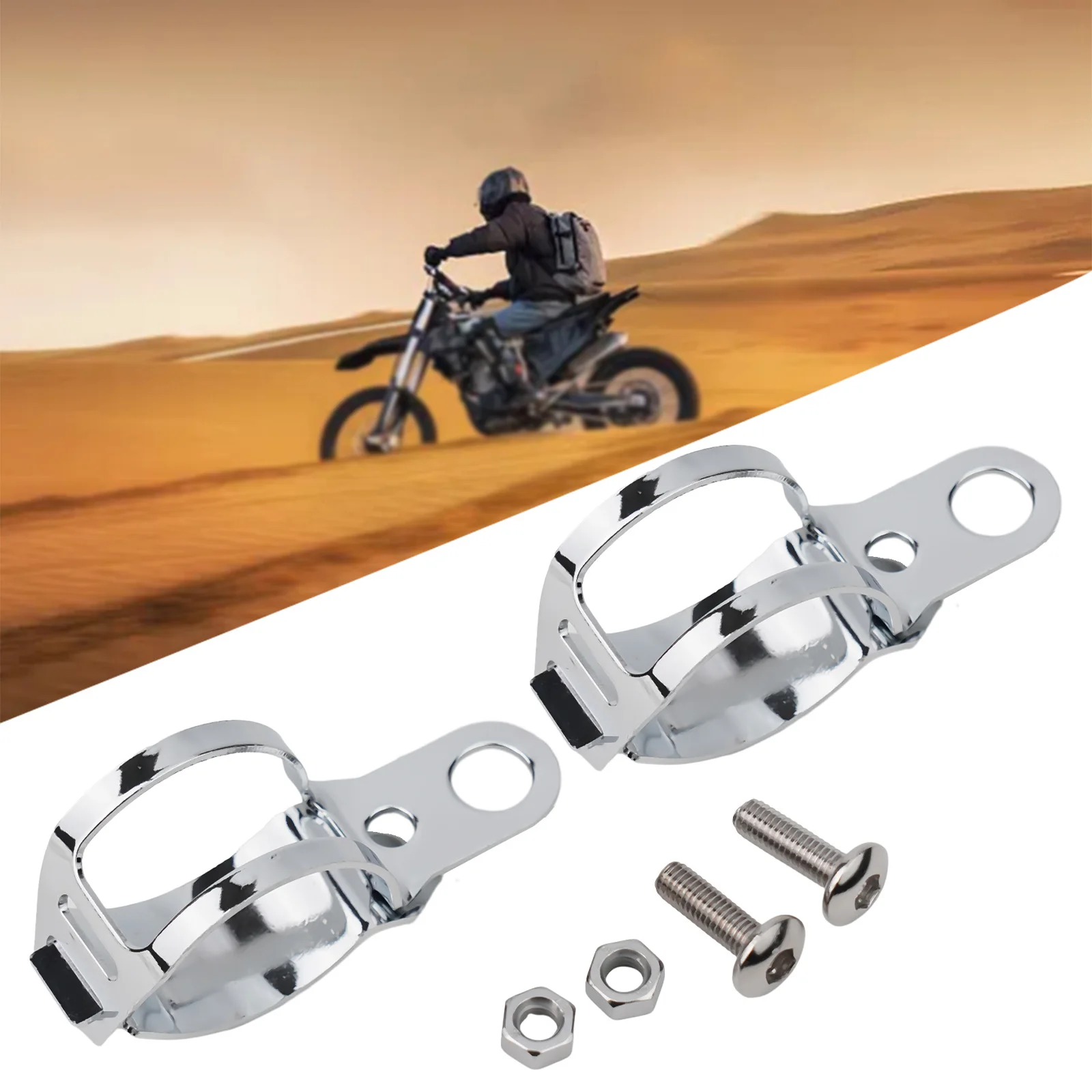 

Mounting Brackets Motorcycle Accessories For 27mm-31mm Fork Tubes Plated Silver Turn Signal Lamp Front Shock Absorber