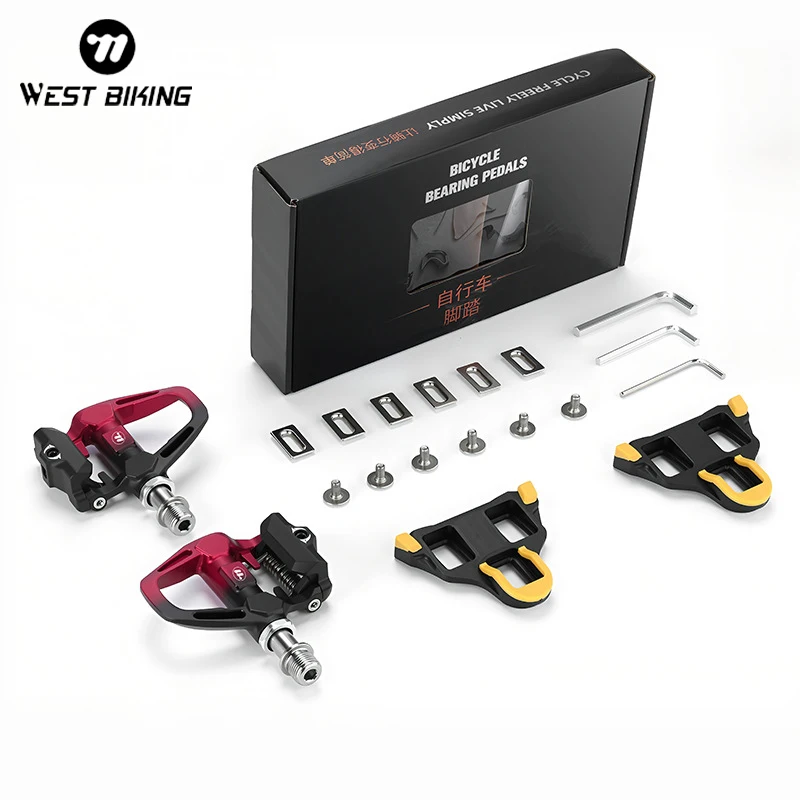 

WEST BIKING велосипедные педали из алюминиевого сплава, титановая ось, велосипедная педаль с замком, самоблокирующаяся педаль для шоссейного велосипеда для детали системы SPD