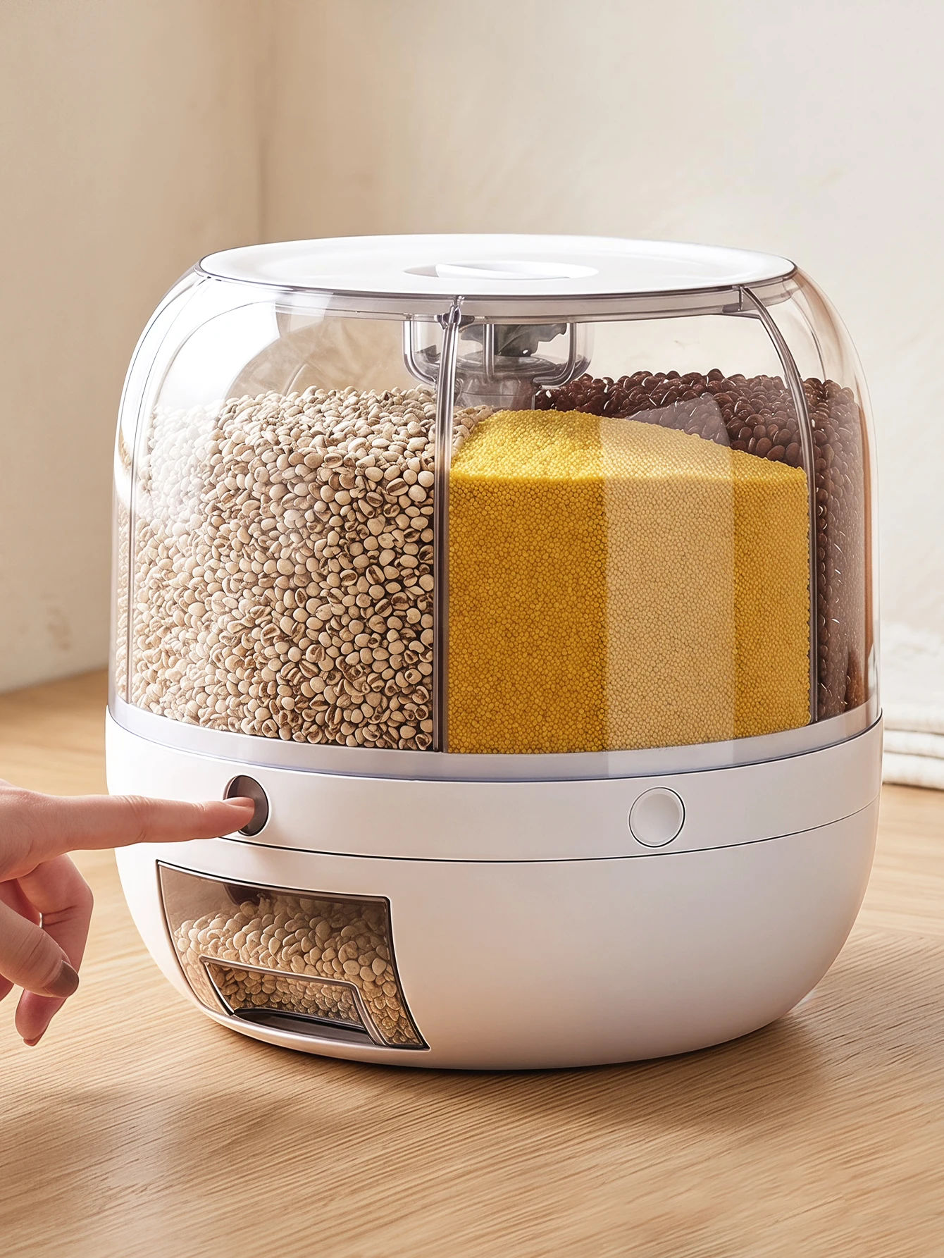 

1PCS-Large-capacity reusable sealed storage bucket, multi-functional insect-proof and moisture-proof storage box, suitable for grains, dry food, wheat flour, kitchen organization and storage, pet food, essential household kitchen items.