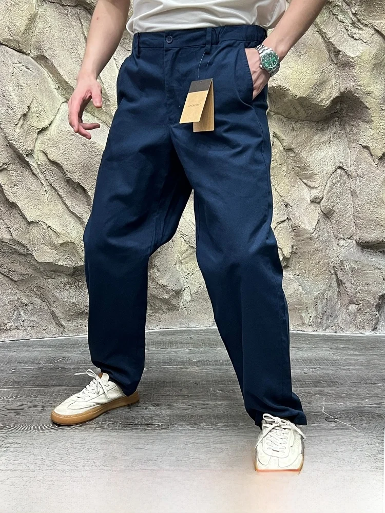 

Мужские повседневные брюки из смеси хлопка и льна Ice Sensation, свободные прямые брюки, дышащая, приятная для кожи, повседневная одежда