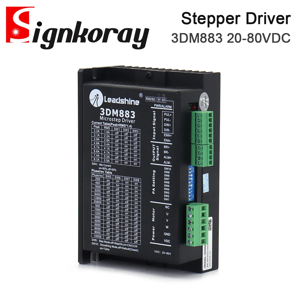 

SignkoRay Leadshine 3DM883 3-фазный драйвер шагового двигателя 24 ~ 90 В постоянного тока для станка для лазерной резки и гравировки Co2 Замена 3ND883