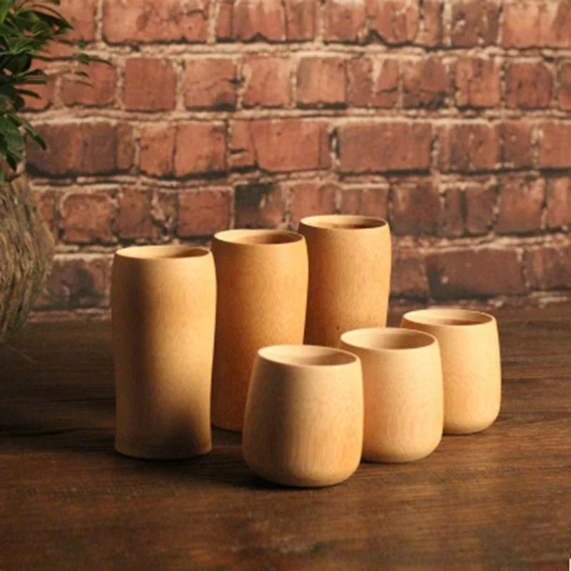 Retro Handmade Bamboo Carved Cup Coffee Tea Beer Juice Milk Water Drinking Mug