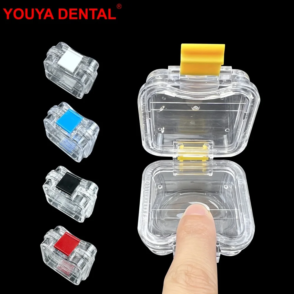 

5pc Plastic Dental Tooth Box with Film Membrane Denture Box Dentistry Veneers Storage Case Fake Teeth Crown and Bridge Container