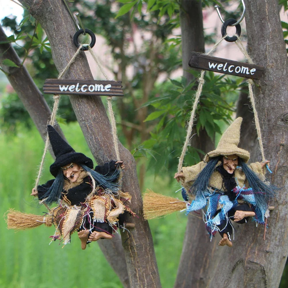 

1pc Halloween Scary Witch Pendant Decoration Ghost Flying Witch Horror Home Door Hanging Ornaments Halloween Party Decorations