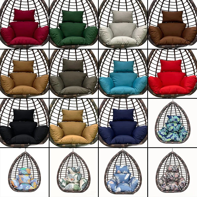 Outdoor waterproof Swing Hanging Basket Seat Thicken Nest Cushion Egg Chair Pad Garden Balcony Rocking Chair Cushion（No Chair）