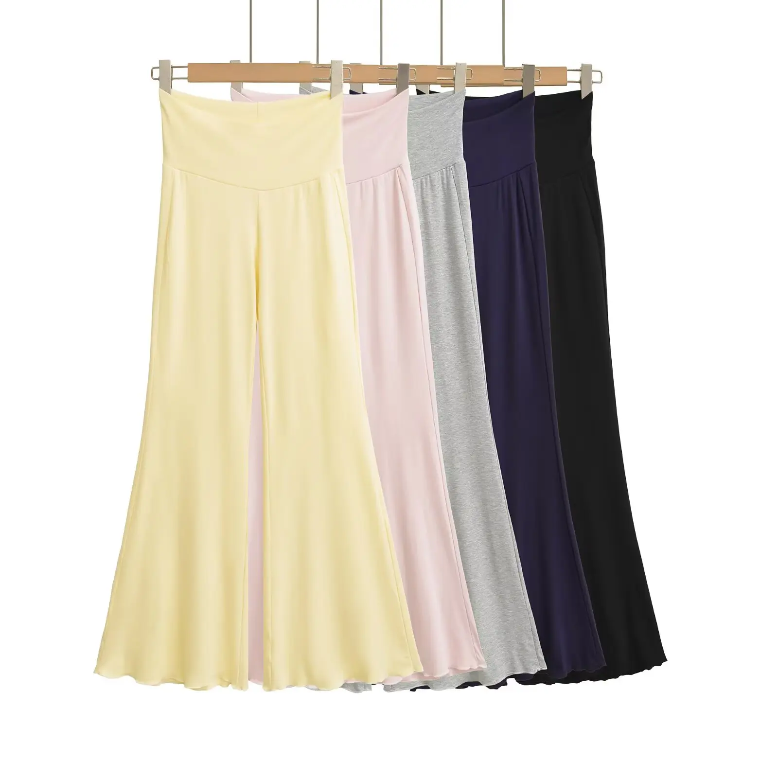 

Женские брюки-клеш с высокой талией, плиссированные, свободного кроя, в пол, в стиле ретро, осенняя мода