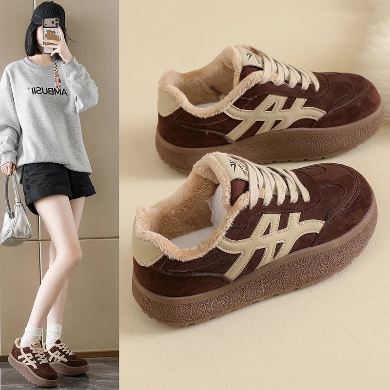 Zapatos cálidos de invierno para papá, zapatillas de entrenamiento alemanas con forro de algodón para mujer, zapatos casuales para exteriores, YYY-2552