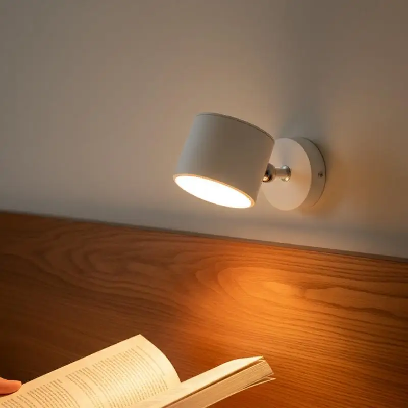 360 Degree Rotatable LED Wall Lamp Magnetic Rechargeable Wireless Remote Control for Home Bedroom Study Lighting view 6