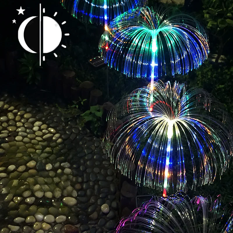 Solar Jellyfish Lamp Outdoor Art Solar Lamp Floor Lamp Lawn Lamp Fiber Atmosphere Lamp Minimalist Garden Decorative Lamp