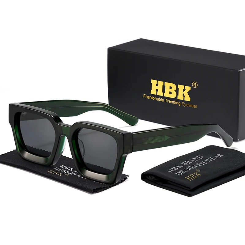 HBK Marke Mode TAC Acetat Quadrat Sonnenbrille Männer Polarisierte Hohe Qualität Fahren Sonnenbrille Frauen Designer Oculos Uv400 Fall – Detail 6