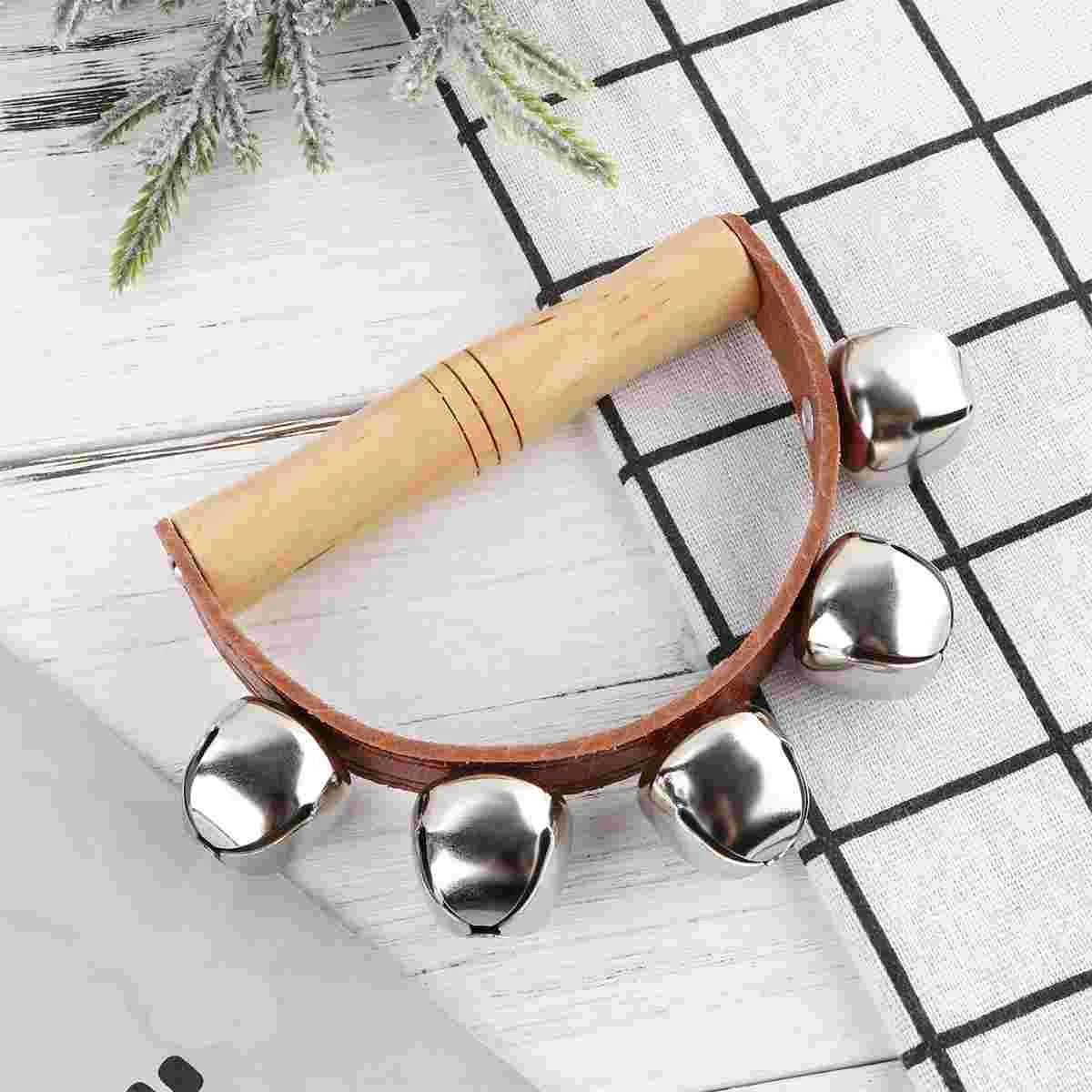 Wooden Orff Semicircle Percussion Instrument Holding Bell Rattle G13-5b Educational Kids Handbells Mini Musical