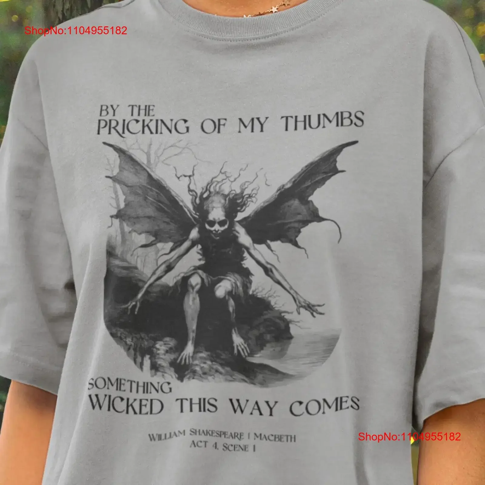 

Shakespeare T Shirt Dark Academia Clothing Fairy Grunge Gothic Clothes PoeT Renaissance Macbeth Memorabilia Booktok Merch