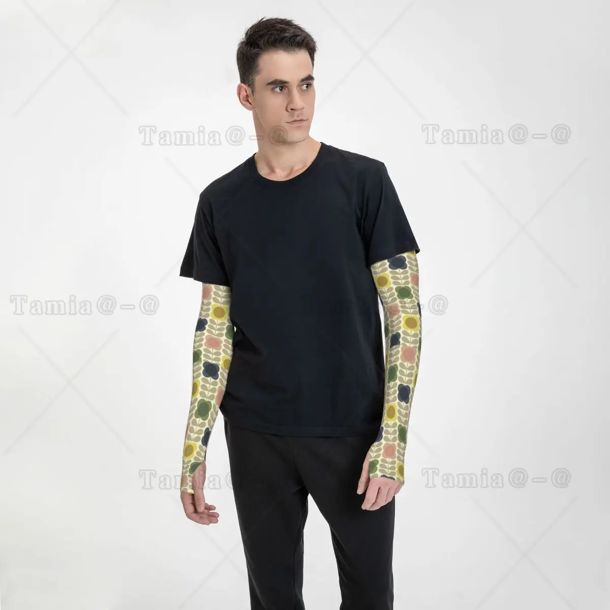 Personalizzato personalizzato Orla Kiely Summer Flower Stem Protezione solare UV Manicotti Sport atletici Modello scandinavo Tattoo Cover Up