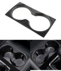 For Mazda 3 Axela Car Central Console Water Cup Cover Sticker Trim 2020 2021 2022 ABS Plastic Carbon Fiber Style