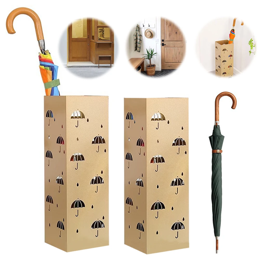 

Metal Free Standing Holder Multipurpose Umbrella Bucket Free Standing Metal Umbrella Stand Rack Entryway Home Hotel Office Decor