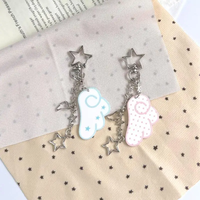 Y2K Sterne Flügel Schlüsselanhänger Anhänger Niedliche Taschenhänger Engel Dekoration Accessoires Geschenk – Detail 5