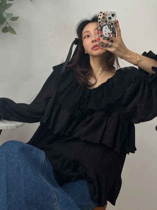 

Женский плиссированный топ Bell Sve irt в стиле ретро, весеннее новое поступление, шикарный топ с цветочным дизайном