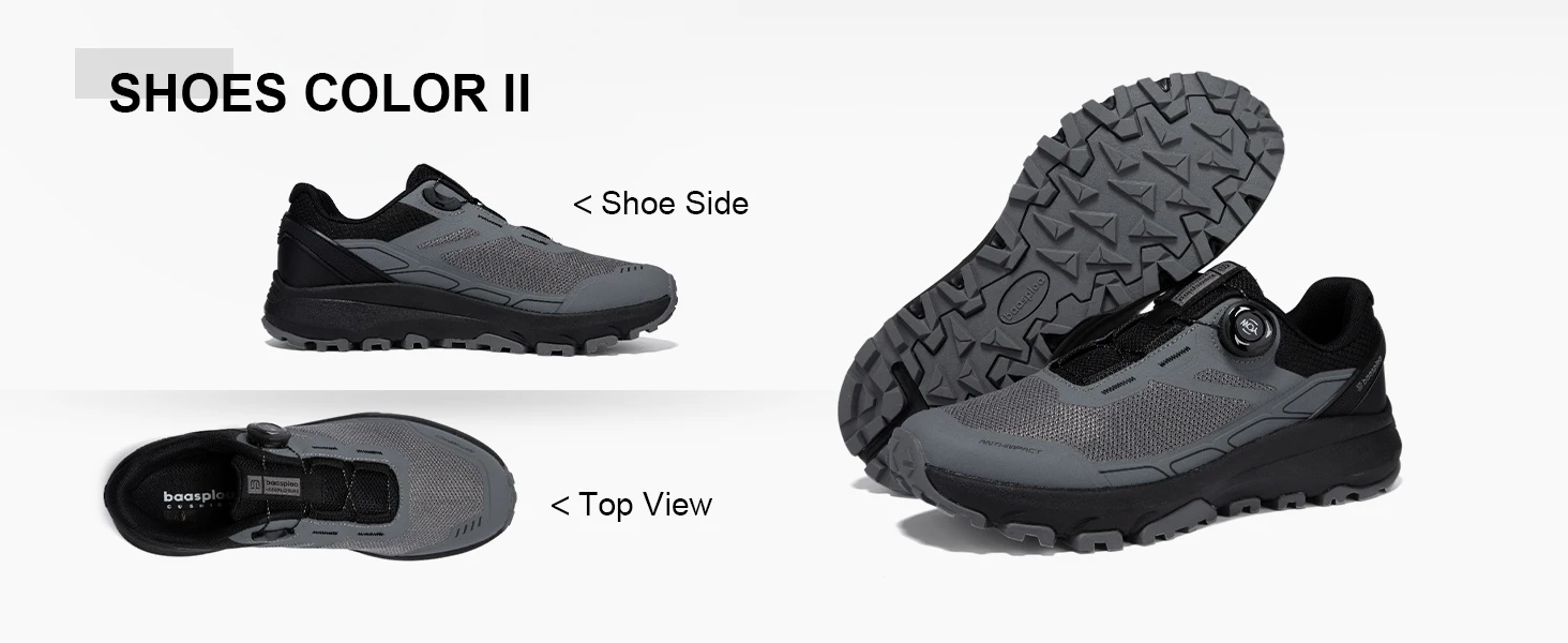 Baasploa Herren Wanderschuhe Markenqualität Trekking- und Kletterschuhe mit Drehverschluss Luxus-Designer Outdoor-Sneaker – Detail 12
