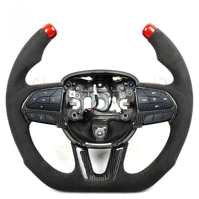 Hot Personal customize universal modified carbon fiber suede alcantara car steering wheel Fit for Dodge