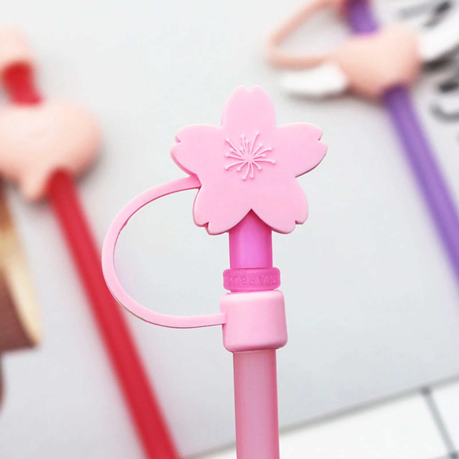 

10pcs Straw Caps Covers Cartoon Design Dustproof Reusable For Drinking Straws Party Picnic Use Kitchen Bar Accessories