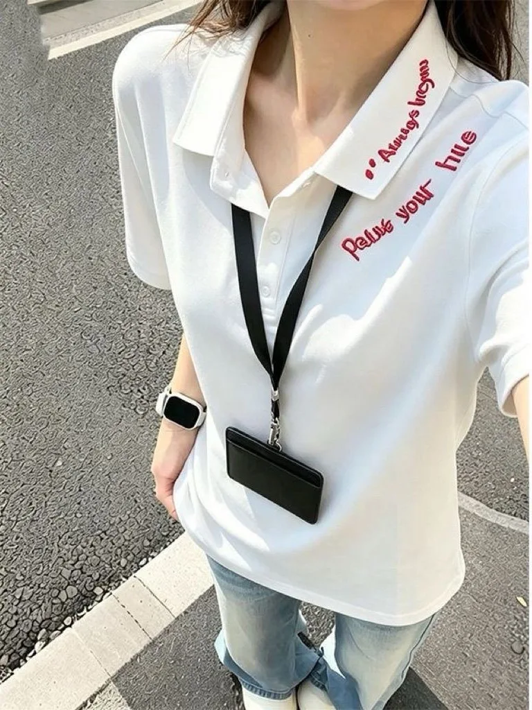 Retro American Embroidered  Shirt Men's Short Sleeve Turn-down Collar Handsome Summer Casual Style Loose Top Breathable