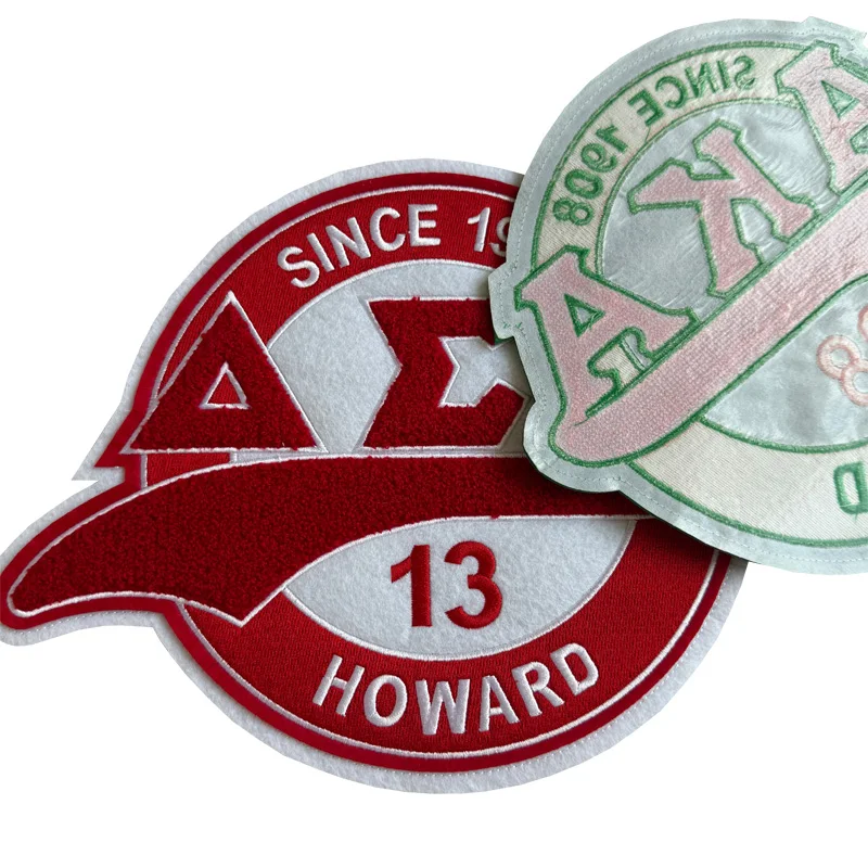 Iron on HOWARD Round Chenille with Tail Patch for Jacket, Delta Sigma Theta Since 1913, AKA Since 1908
