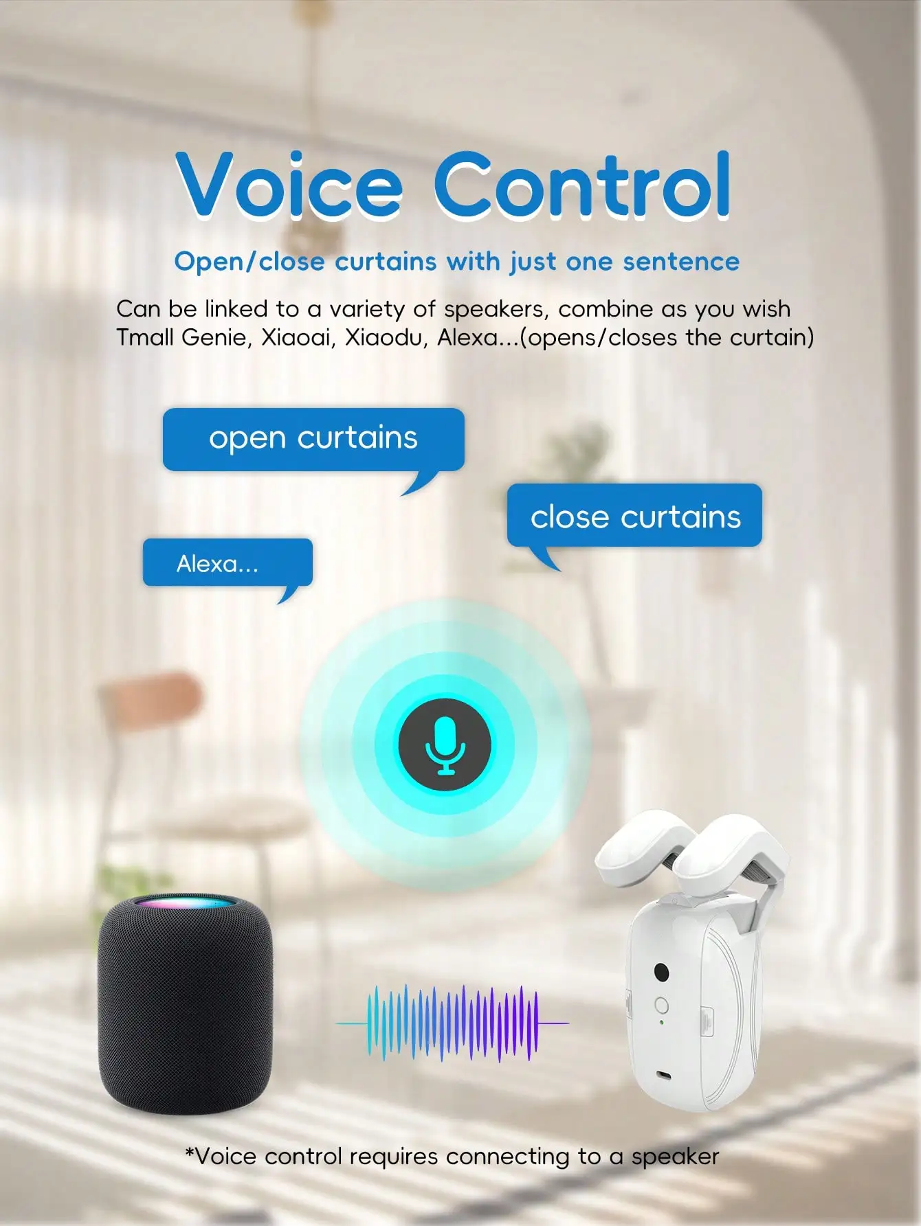 2PCS Tuya WiFi  Intelligent Curtain Motor Electric Curtain Support APP Remote Control Robot Automatic Opener Timer Setup