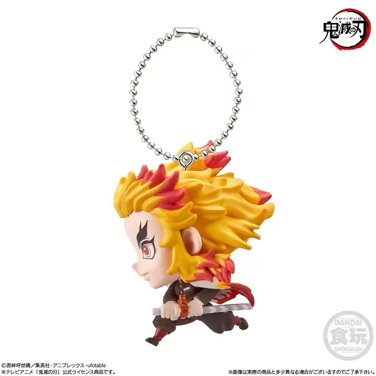 BANDAI Demon Slayer Capsule Toys Key Uzui Tengen Himejima Gyoumei Kanroji Mitsuri Q-version Pendant Action Figure Kids Gifts