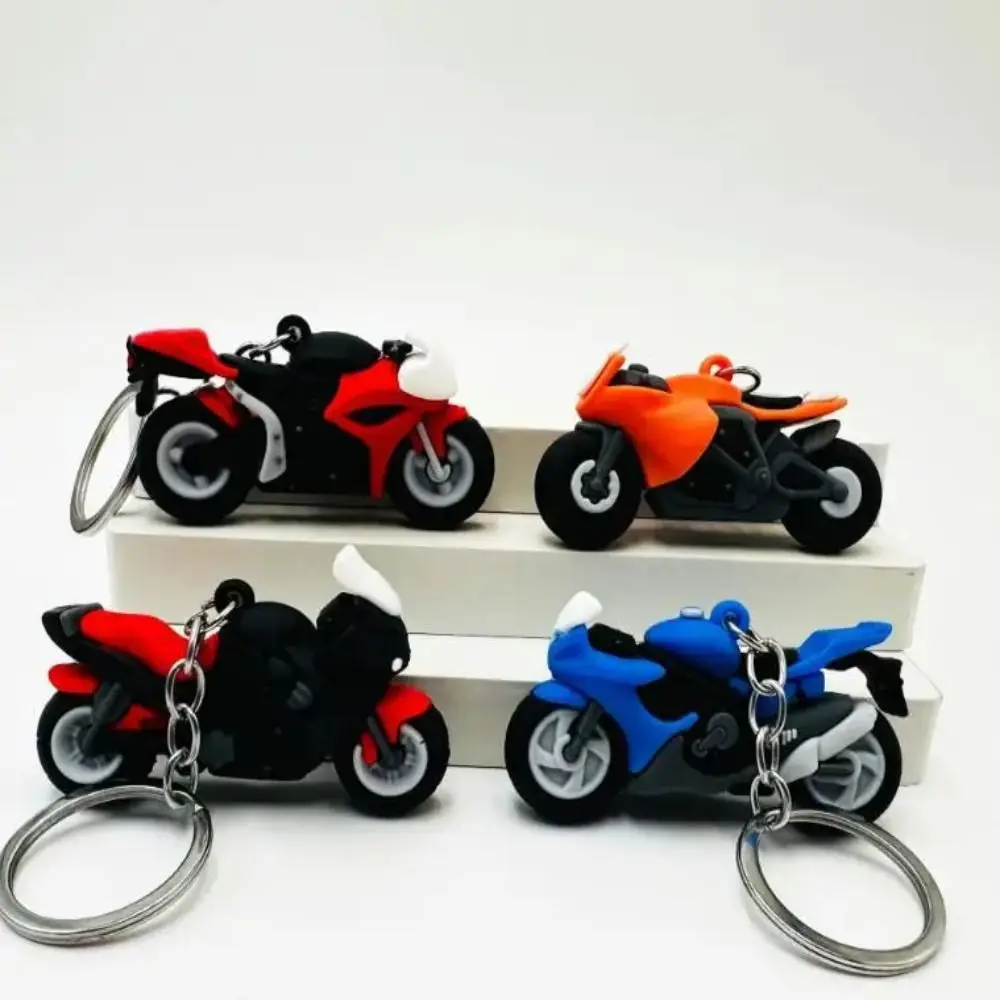 Creative Cool Motorcycle Keychain Cartoon Motorcycle Model Gift Key Ring Holder Mini Children\'s Schoolbag Pendant