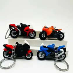 Creative Cool Motorcycle Keychain Cartoon Motorcycle Model Gift Key Ring Holder Mini Children's Schoolbag Pendant