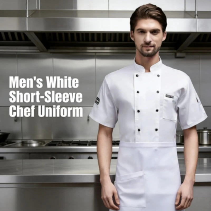 

Chef Uniform for Men Women Summer Short Sleeve Breathable Mesh Chef Jacket Long Sleeve Hotel Workwear