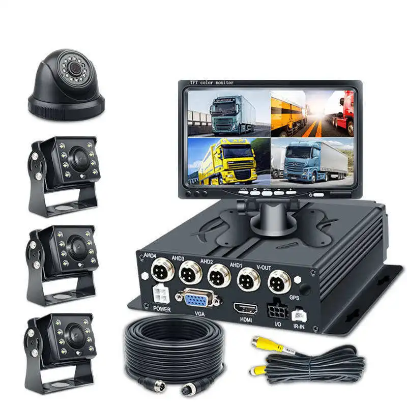 Security 360 Side Recorder MDVR Kit 4G 4Ch 24V Truck Vehicle Trailer AHD Rear View DVR Backup Multi Camera System Camera for Bus