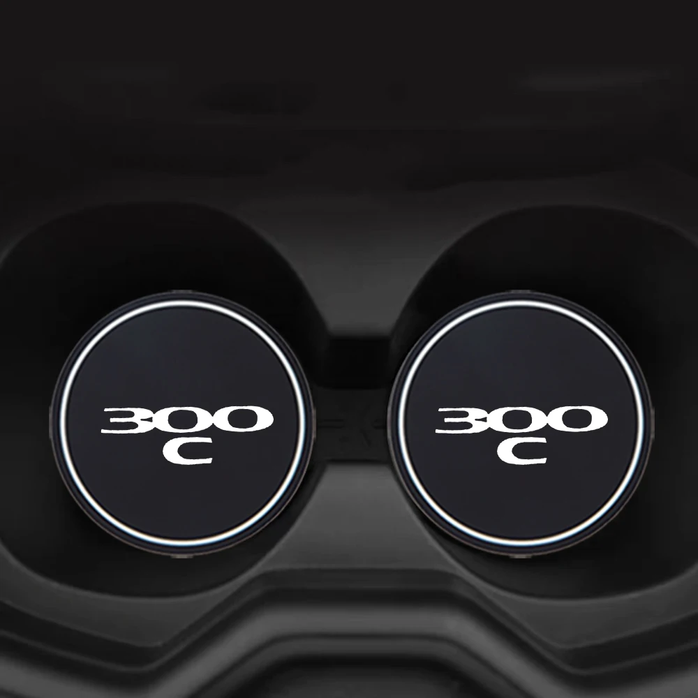 For Chrysler 200 200S 300 C 300M 300 S Emblem Roomster Silicone Mat 2Pcs Car Cup Holder Anti Slip Insert Coasters Pad Decoration view 5