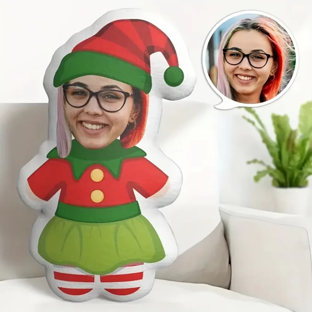 Christmas style custom facial home pillow DIY double-sided printed cushion whimsical gift